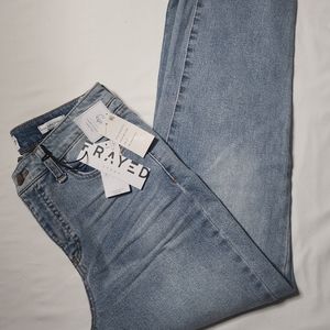 Frayed brand destructive jeans high rise 29 waist